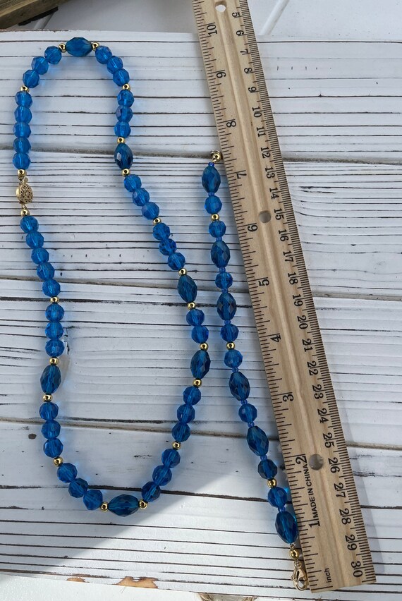 Vintage Blue Aurora Borealis Necklace and Bracelet - image 6