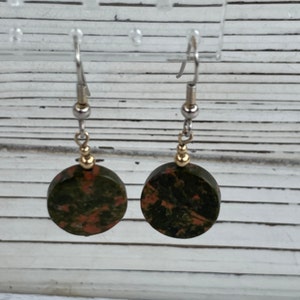 Vintage Unakite earrings