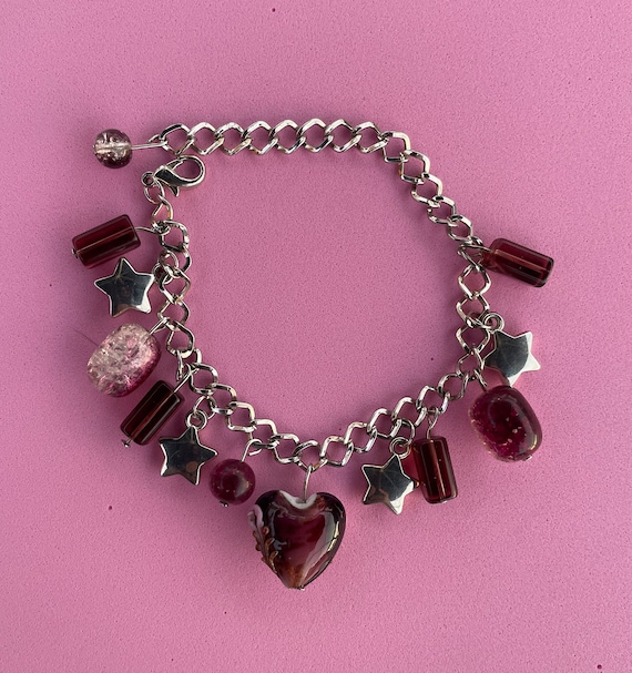 Vintage Murano Glass Charm Bracelet