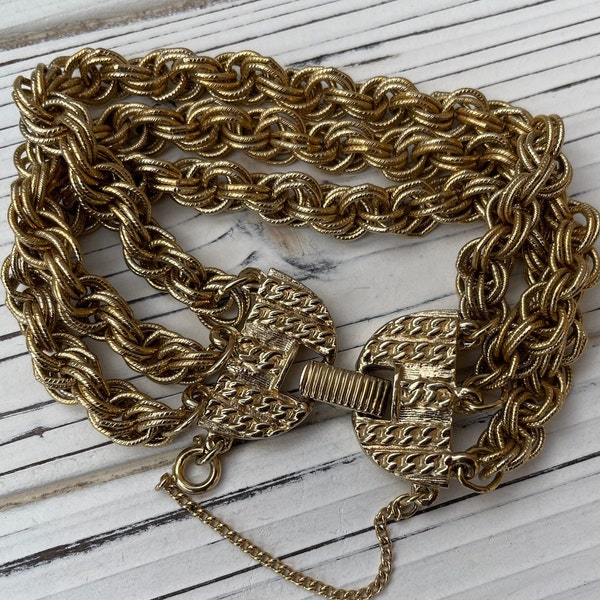 Vintage Goldette N.Y. 3 Strands chain Bracelet