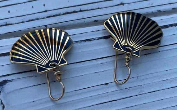 Vintage Laurel Burch Seashell earrings. - image 7