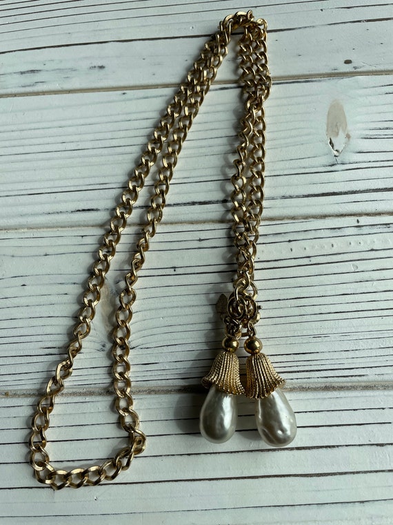 Vintage 50's Sarah Coven Long Necklace with Large… - image 9