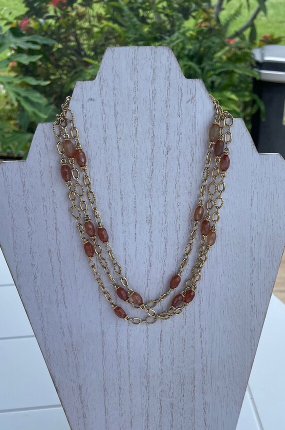 Vintage Chunky three strand Necklace/ Chocker with