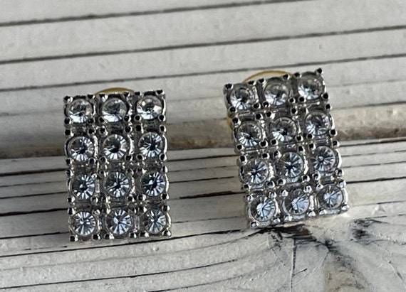 Vintage Rectangular crystal earrings - image 7