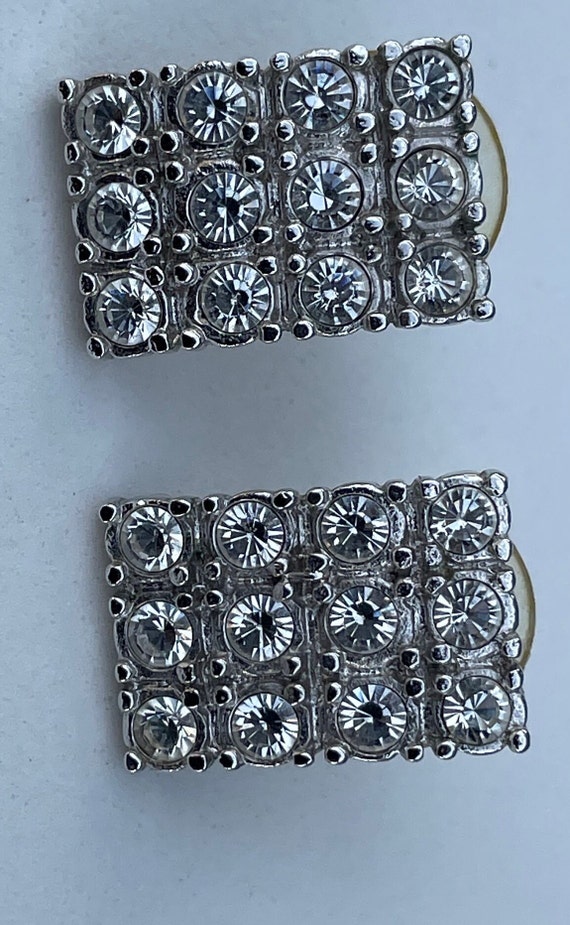 Vintage Rectangular crystal earrings - image 8