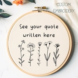 Custom Hand Embroidery Pattern Personalized Hand Embroidery PDF Custom Quote Embroidery Design Embroidery Gift Idea Custom Lyric Hoop Art