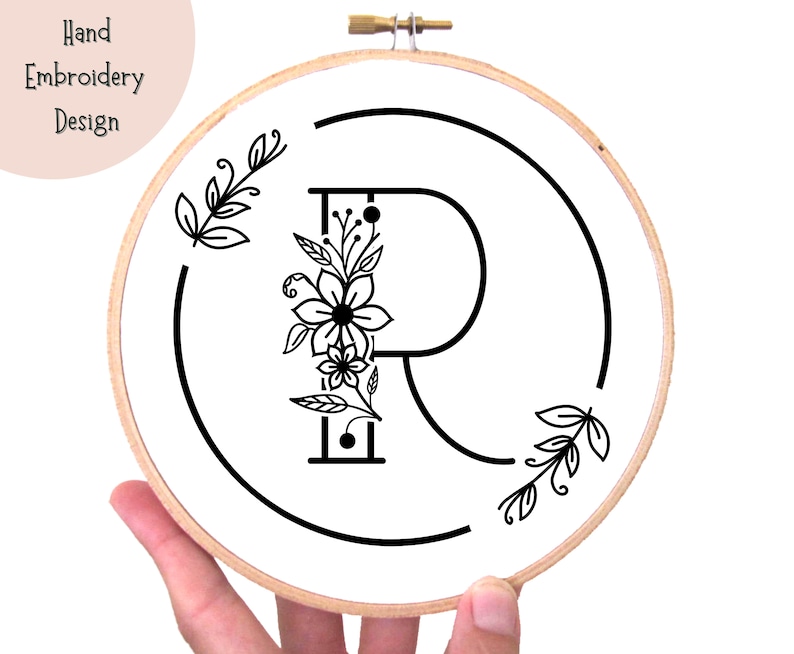 Letter R Hand Embroidery Monogram Letter R Hand Embroidery - Etsy