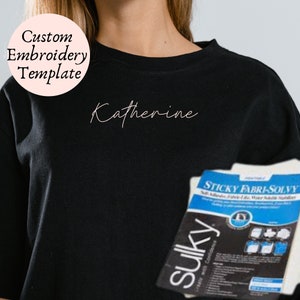 Custom Name Sweater Hand Embroidery Pattern Printable Name Stick N Stitch PDF Pattern Tshirt Stick N Stitch Embroidery PDF Download DIY Gift