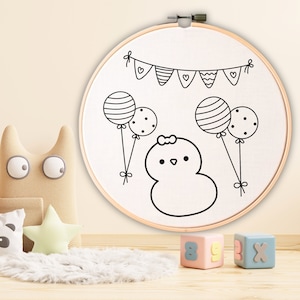 Nursery Hand Embroidery Pattern Printable Embroidery PDF For Baby Nursery Gift Idea DIY Nursery Art Cute Embroidery Hoop Art