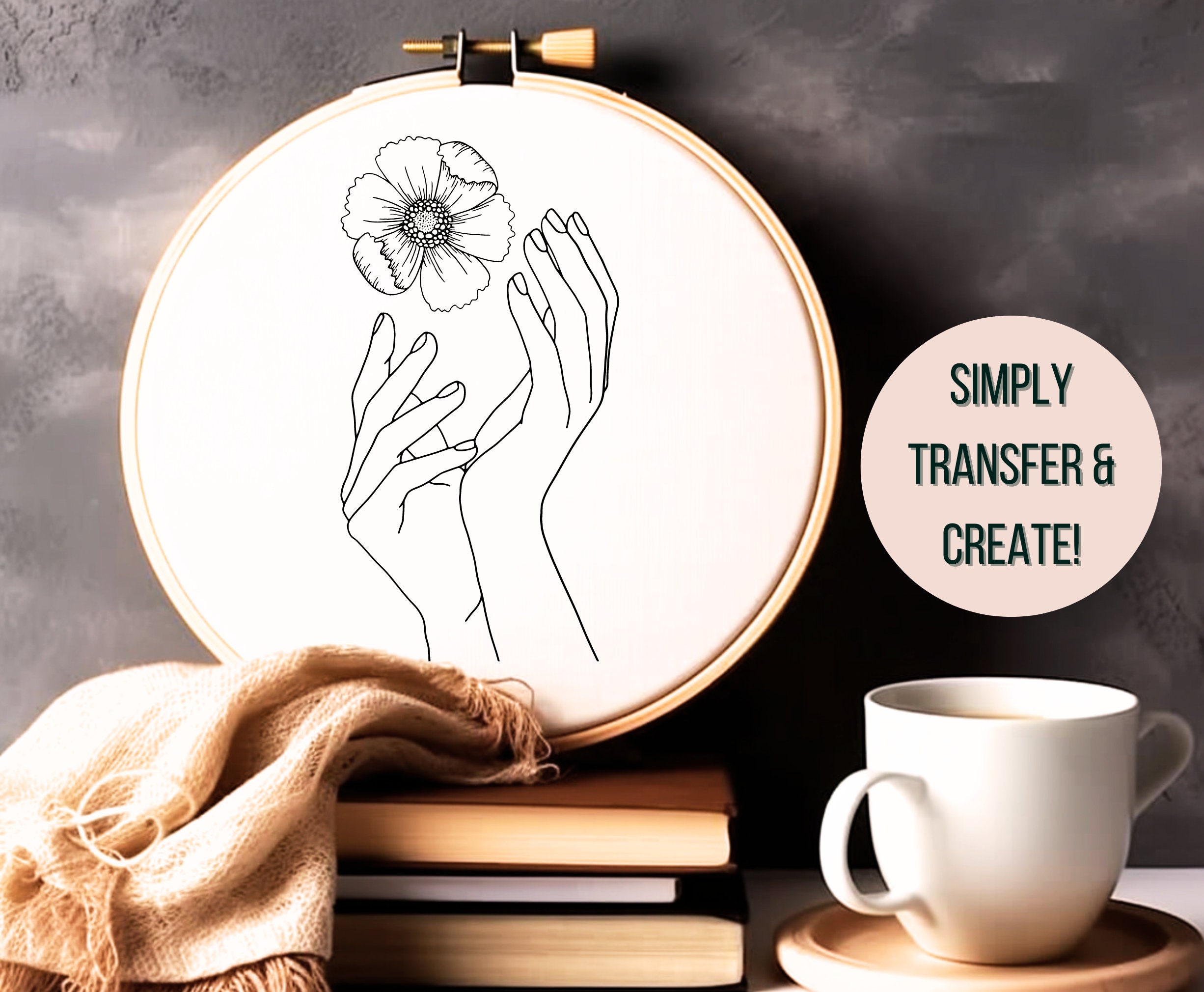 Modern Floral Embroidery Pattern Realistic Flower Hand Embroidery PDF ...