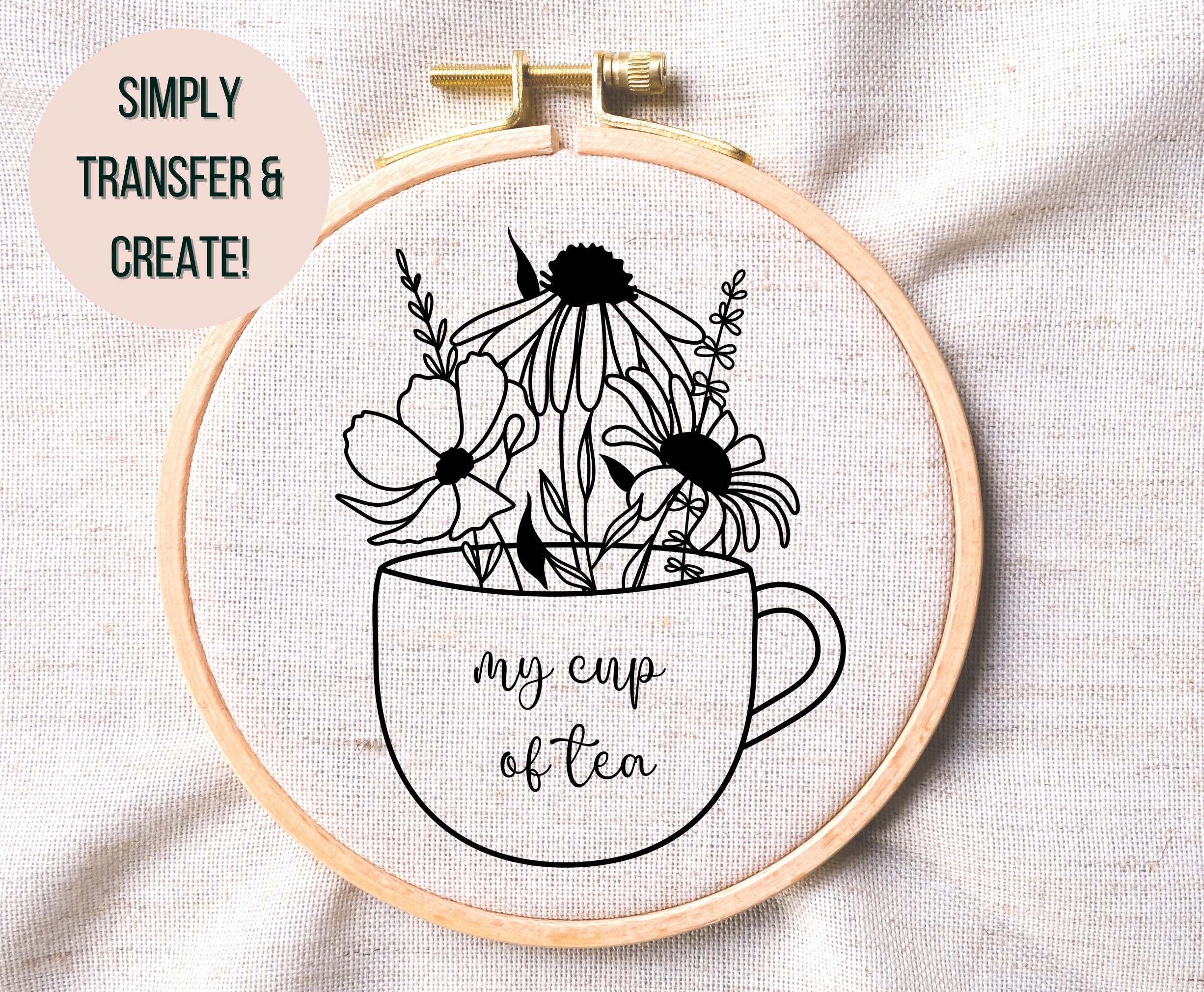 Hand Embroidery Patterns Tea Cups Make Stitch Sew Cup Embroidery