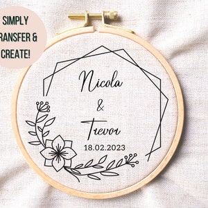 Custom Wedding Names Hand Embroidery Pattern Personalized - Etsy