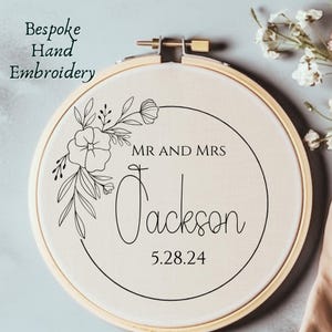 Custom Wedding Names Hand Embroidery Pattern  Custom Mr and Mrs Wedding Embroidery PDF Mr and Mrs Anniversary Gift DIY Engagement  Gift Idea