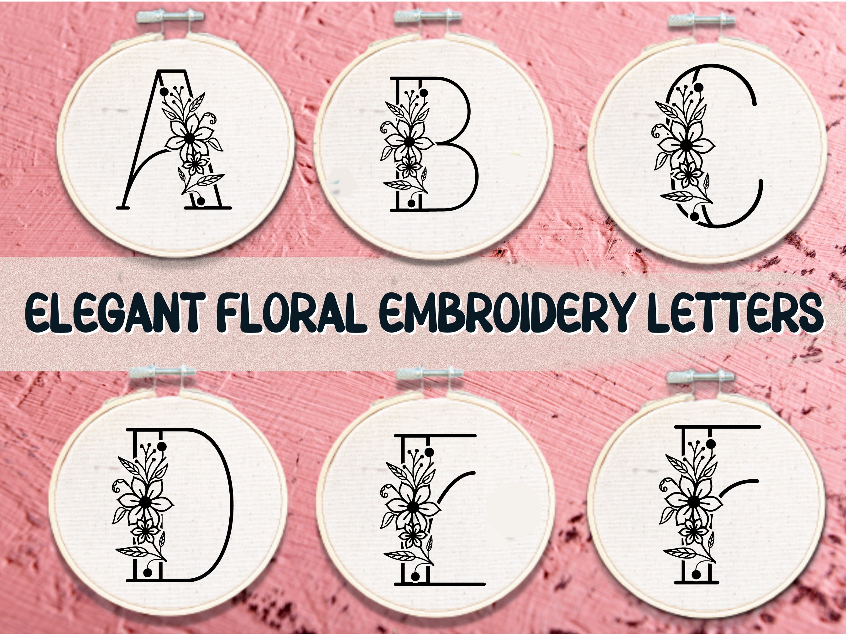 Hand Embroidery Letter Pattern Bundle - Hand Embroidery Alphabets ...