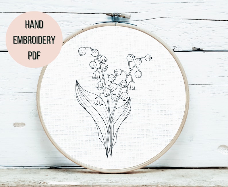 Lily of the Valley Hand Embroidery Pattern May Flower Hand Etsy