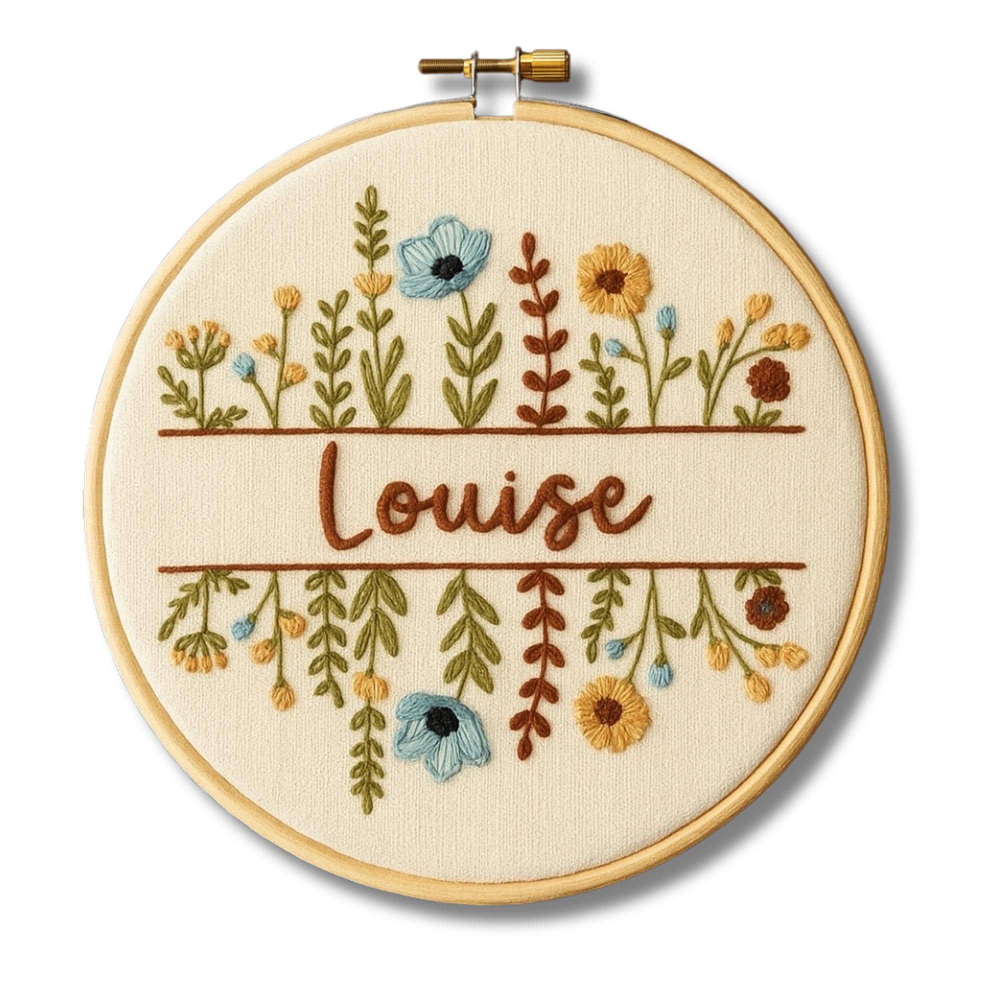 Personalized Wildflower Hand Embroidery Pattern: Custom Hoop Art (PDF ...