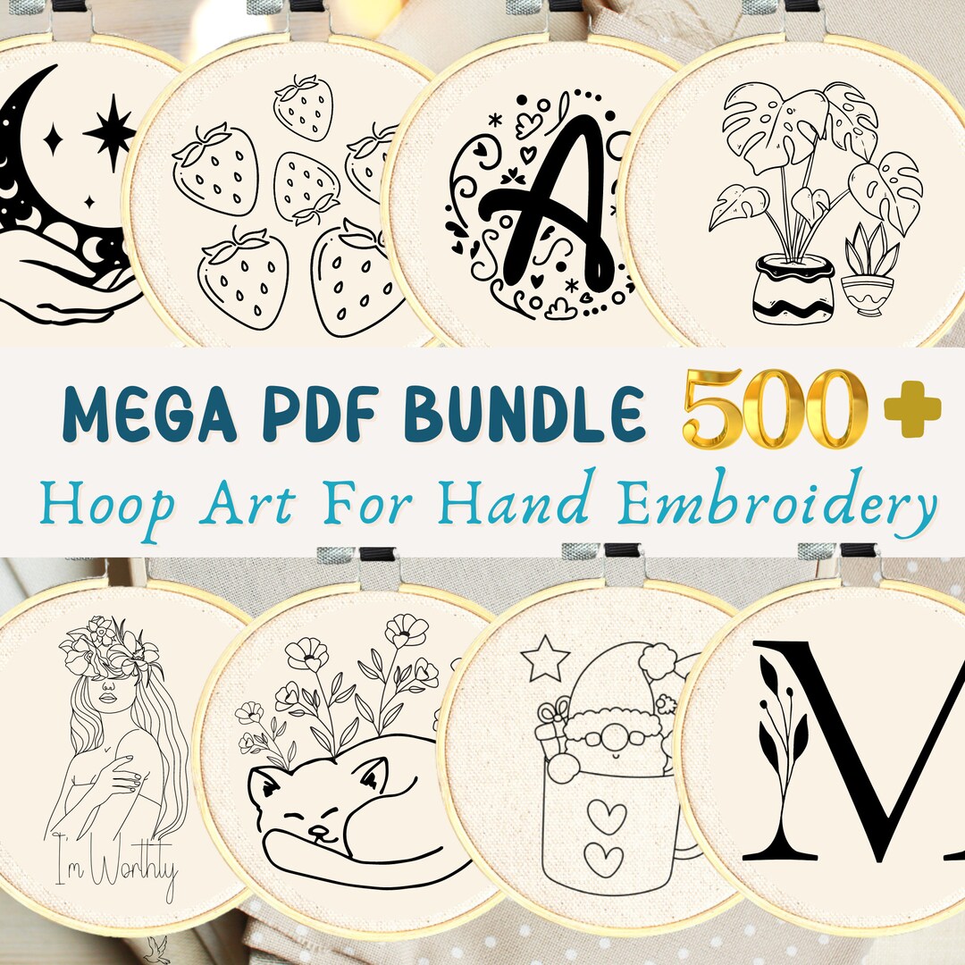 MEGA OFFER 500 Hand Embroidery Patterns Mega Bundle Downloadable ...