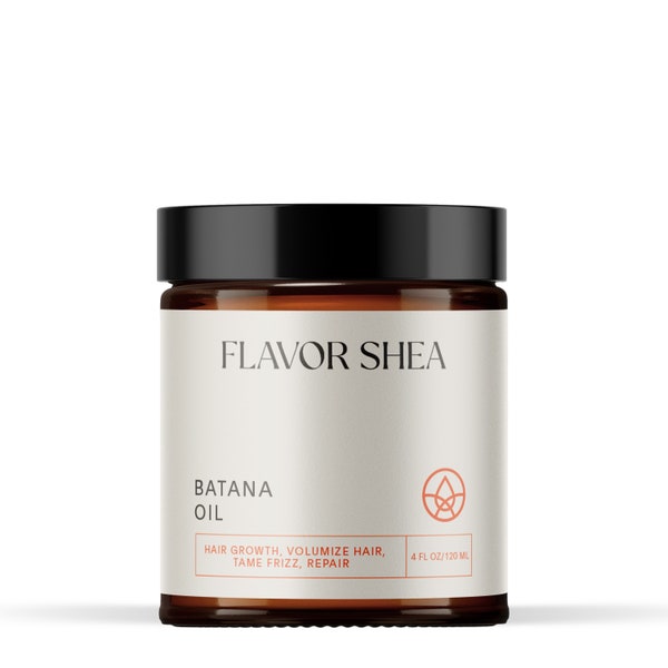 FlavorShea Premium Batana Oil for Hair Growth – Dr Sebi Approved Batana Oil Organic, Restore Damaged Hairs, Sourced from Honduras, 4oz