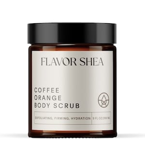 Orange Coffee Scrub - Natural Exfoliating Scrub, Organic Body Polish, Coffee Infused