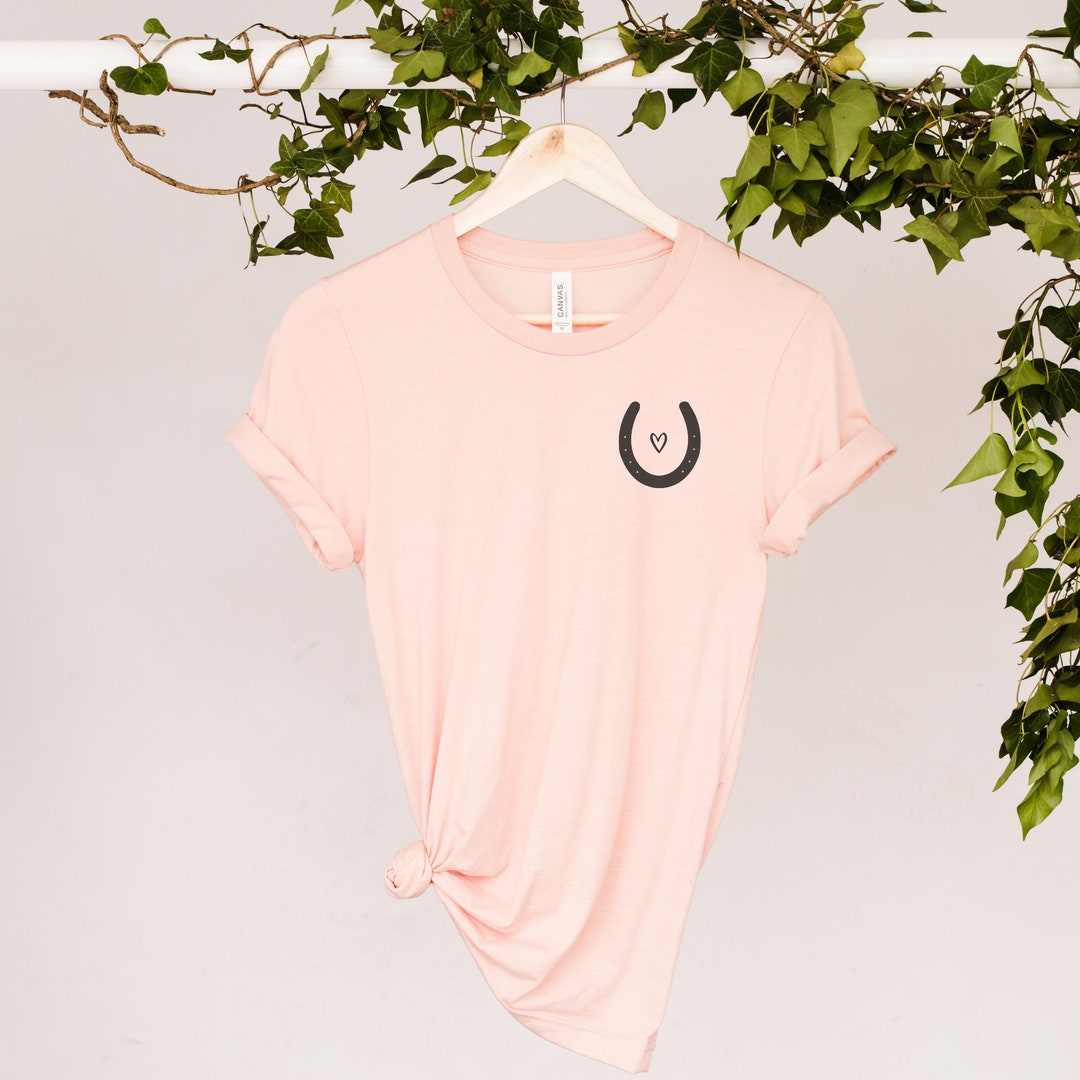 Heart & Horseshoe Simple Equestrian Tshirt Great Gift for Equestrians