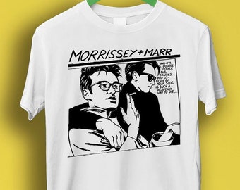De Smiths Morrissey Marr Cartoon Meme Gift Grappige Stijl Unisex Gamer Cult Muziek Tee T Shirt P7288