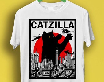 Catzilla King Of Pawster Paws Cat Kitten Pet Lover Meme Gift Funny  Style Unisex Gamer Cult Movie Music Tee T Shirt P3522