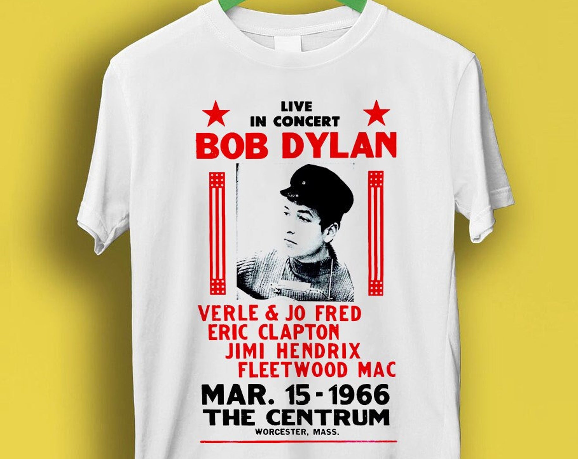 Discover Bob Dylan 66 Gig Concert Centrum Poster Vintage Music T Shirt