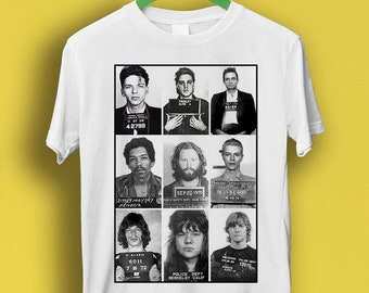 Celebrities Mugshot Rock Stars Music Gift Funny Tee Style Unisex Gamer Cult Movie Music  T Shirt P1447