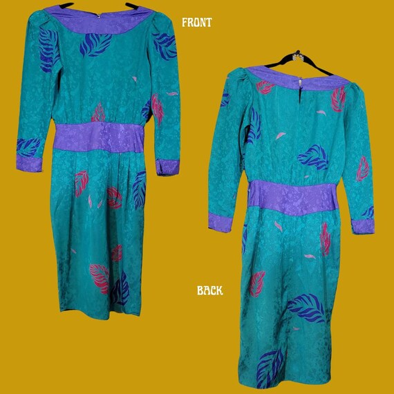 Vintage 80s/90s Flora Kung Silk Image vibrant eme… - image 1