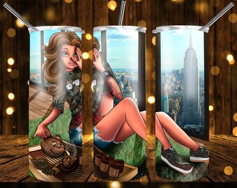 Designs 20 Oz Tumblers Modern Day Princesses Tattoo PNG Bundle Sublimation Design - Download - 20oz full wrap - PNG Sublimation tumblers