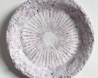 Handmade Paper Mache Sun Plate: Rustic Decorative Tray