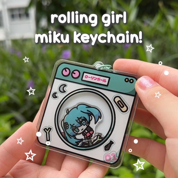 Hatsune Miku Rolling Girl Shaker Vocaloid  Keychain