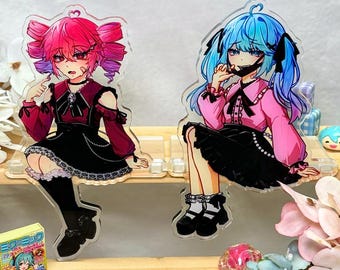Miku & Teto Jirai Kei Sitting Standees | Vocaloid Collectible Decorations