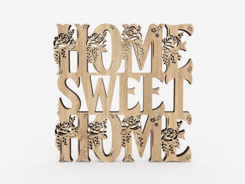 Home Sweet Home Laser Cut File Vector Design at SVG, DXF and PDF .for ...