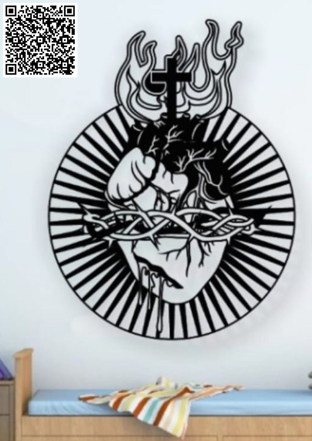 The Hearth of Jesus Laser Cut File. Vector File for Laser Cutting. Wall ...