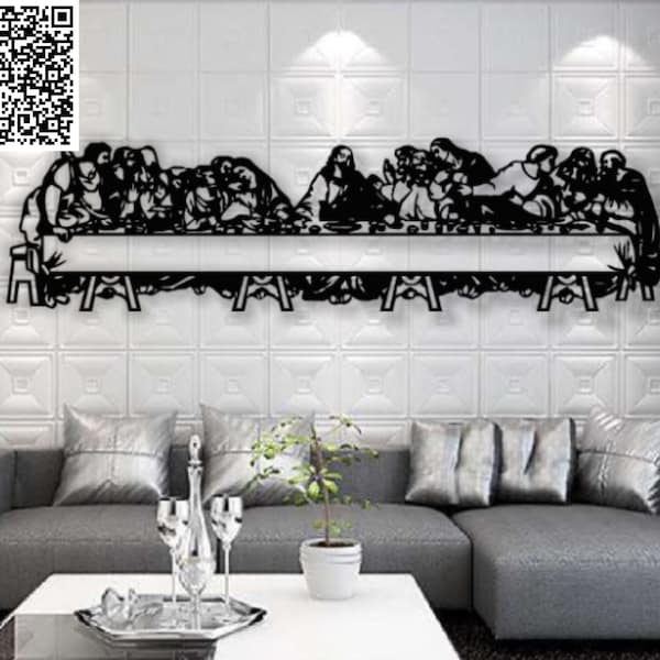 Last Supper Wall Art Decor Laser Cut Dxf Glowforge Svg xTool CNC Router Cutting Vinyl Cut Sticker Metal Cut Silhouette Template Digital File