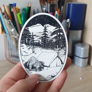 Set of 4 stickers wild animals, original animal illustrations to stick to customize your objects