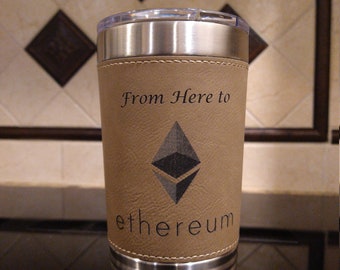 Personalized Leatherette Tumbler, Laser Engraved Tumbler,  20 oz Tumbler, Polar Camel