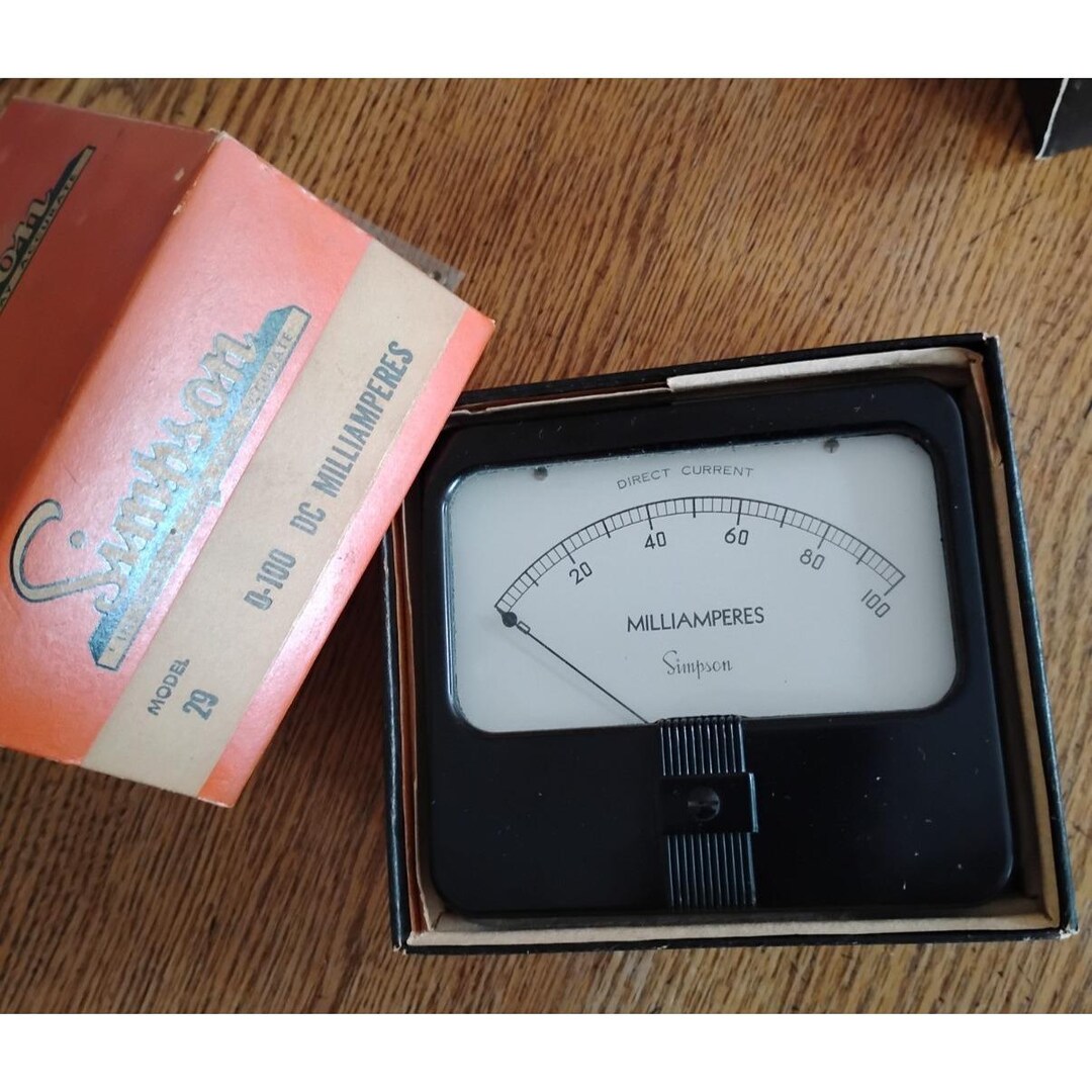 Simpson Instruments Simpson Instruments Model #29 0-100 DC Milliamperes Panel Meter New Old ...