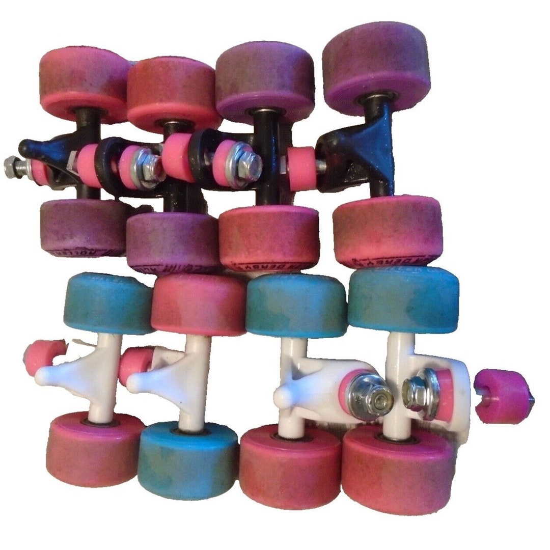8 Pairs Sets Roller Derby Skate Shoe Wheels Axels & Bearings Etsy