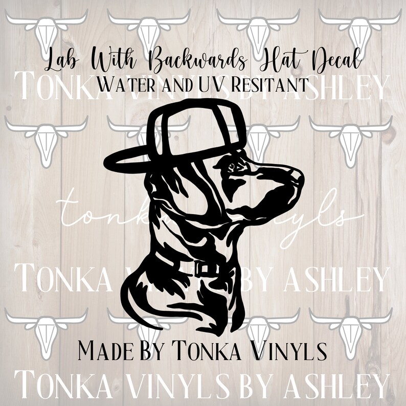 Lab With Backwards Hat Vinyl Decal Hunting Dog Decal Etsy Canada