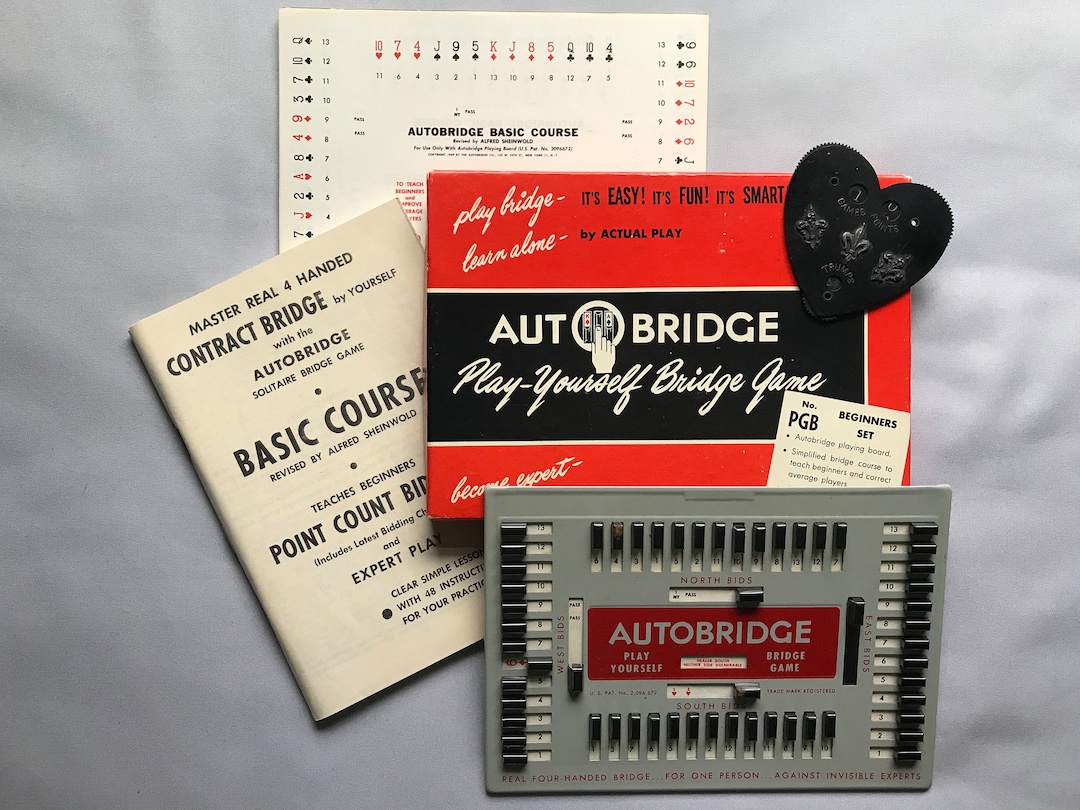 Auto Bridge 1950s Auto Bridge Four-handed Play-yourself-bridge Game and Black Heart ...