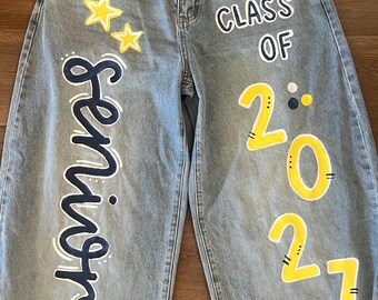 Hand Painted Senior Jeans