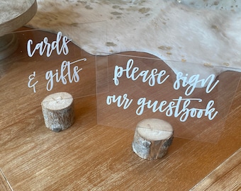 Rustieke bordset bruiloft, kaarten en cadeaus, gastenboek, berkenezel