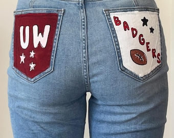 Custom Painted Jeans – Hand Painted Denim – Personalized Pants
