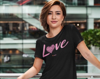 Love With Pink Heart Tee