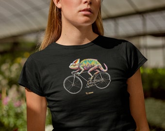 Chameleon on a Bike Tee