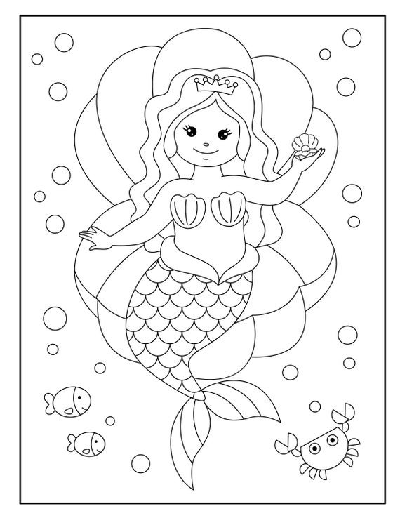 Mermaid Coloring Book: - A Collection of Fun Coloring Pages for Kids Age  4-8 - Preschool & Toddlers (Paperback)