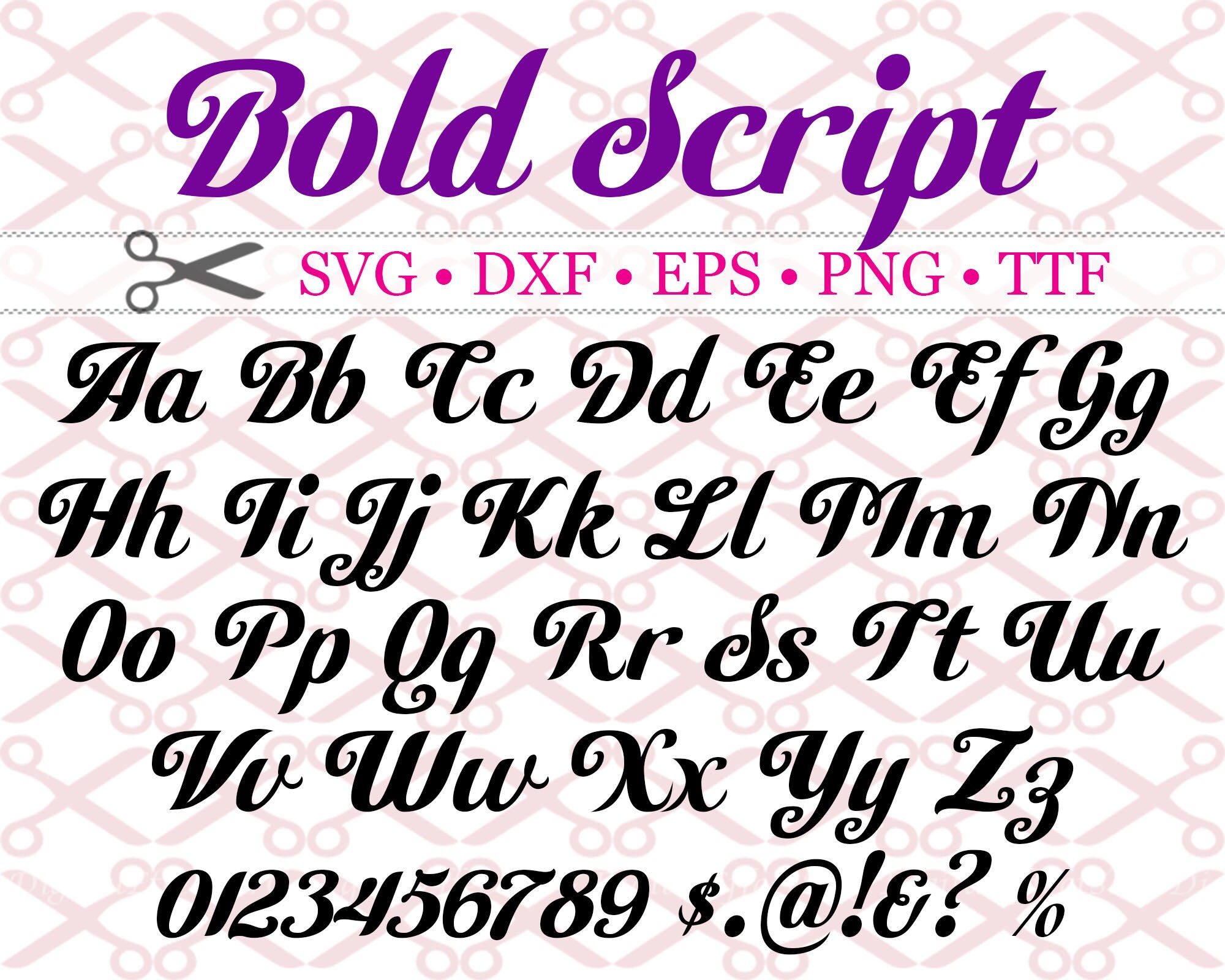 Bold Script SVG Cursive Font Fancy Script Font Svg Dxf Eps Png 