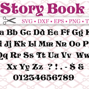 Märchenbuch Kalligraphie Schrift Monogramm SVG, Dxf, Eps, Png TTF; Mittelalterliche Schrift, Gotische Schrift, Schreibschrift, SVG-Schrift, Silhouette-Dateien, Cricut, TTF